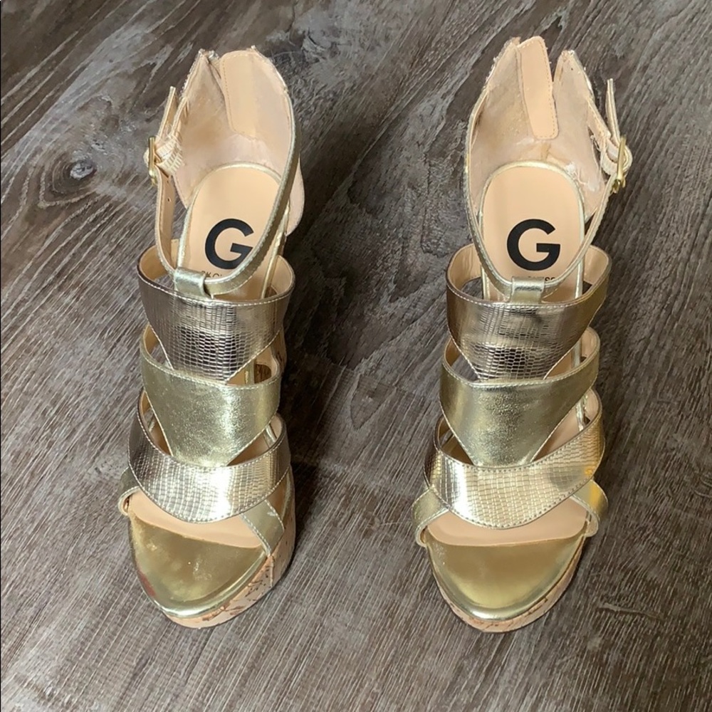 Gold wedges by GUESS